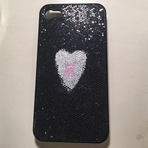iPhone 4s Sparkly Case with Heart Decal