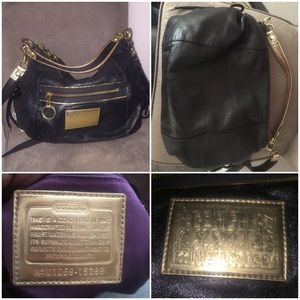 Authentic Coach Poppy Black Gold Crossbody
