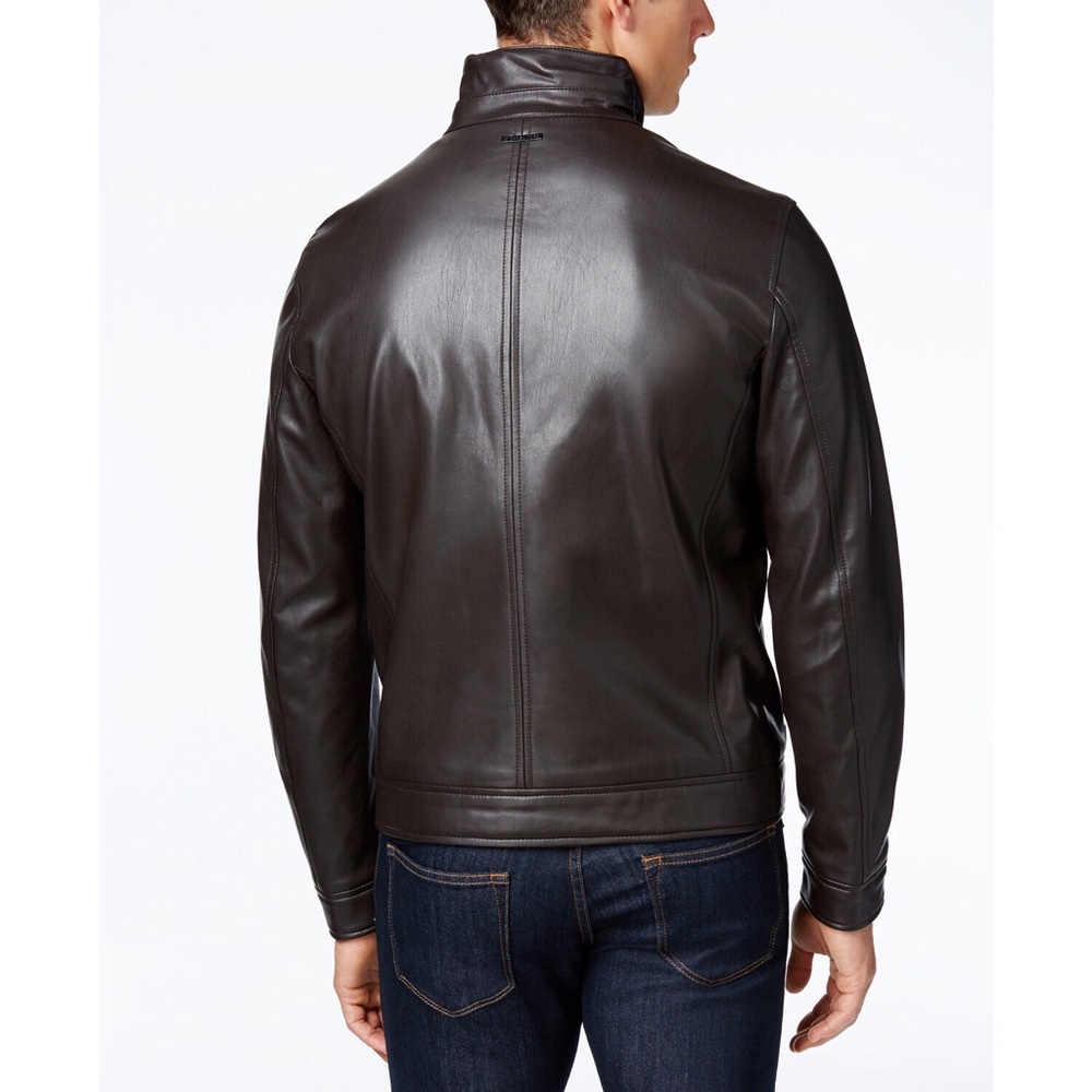 MICHAEL Michael Khors Faux Brown Leather Jacket - Picture 2 of 5