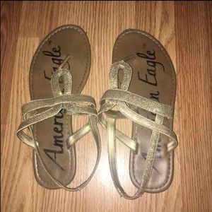 American Eagle gold sandals