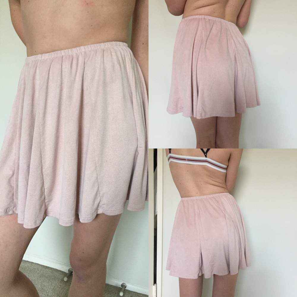 Suede rusty pink skirt
