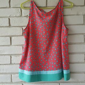 Anne Taylor LOFT coral birdie top