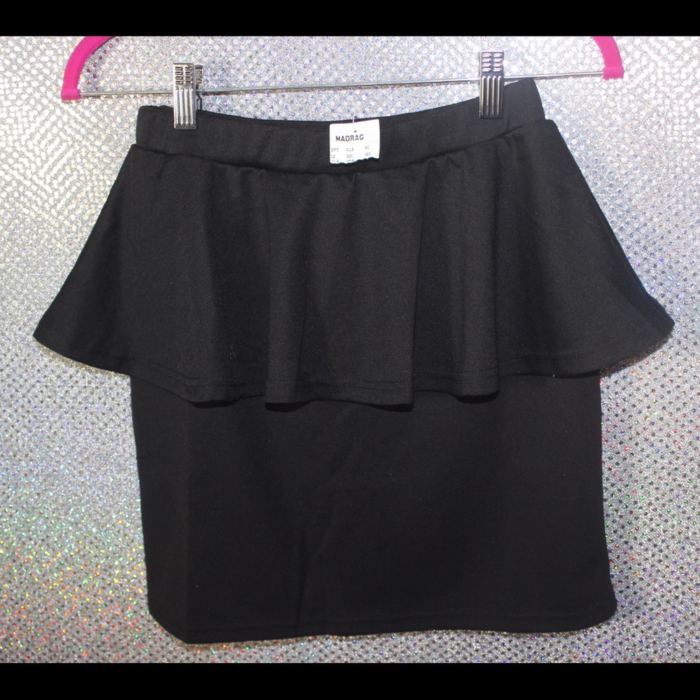 Black Peplum  Mini Skirt