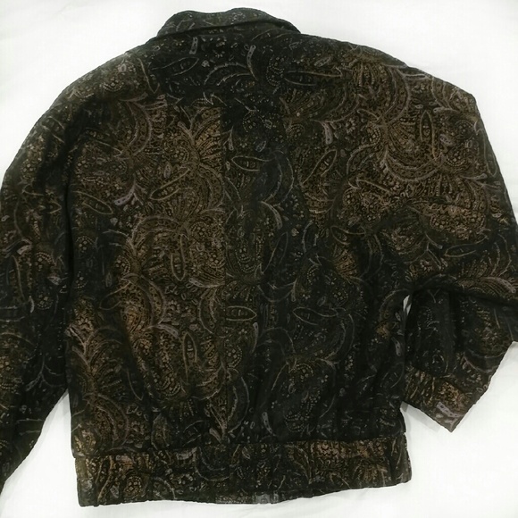 Vtg. 80's Radlee GenuineSuede Paisley BomberJacket - Picture 4 of 5