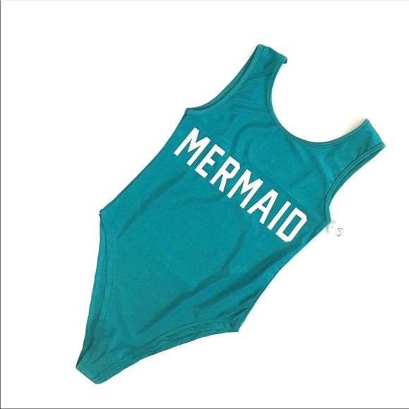 • $15 BLOWOUT SALE• Mermaid teal monokini swimsuit - Picture 6 of 8
