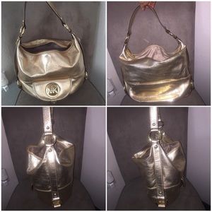 Authentic Michael Kors Metalic Gold Hobo