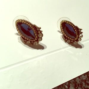 Cute blue & rhinestone earrings