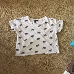 🚨50% OFF🚨Forever 21 White Elephant Crop Top