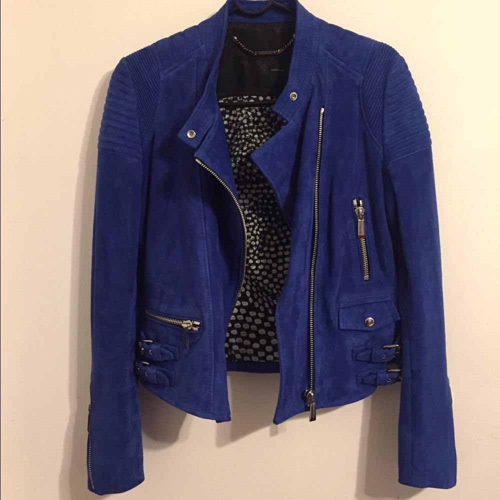 BARBARA BUI Suede Biker Jacket