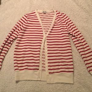 Forever 21 Red & White stripe Cardigan