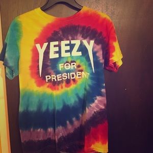 yeezy for president, tye dye shirt