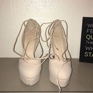 Laced Nude Heels