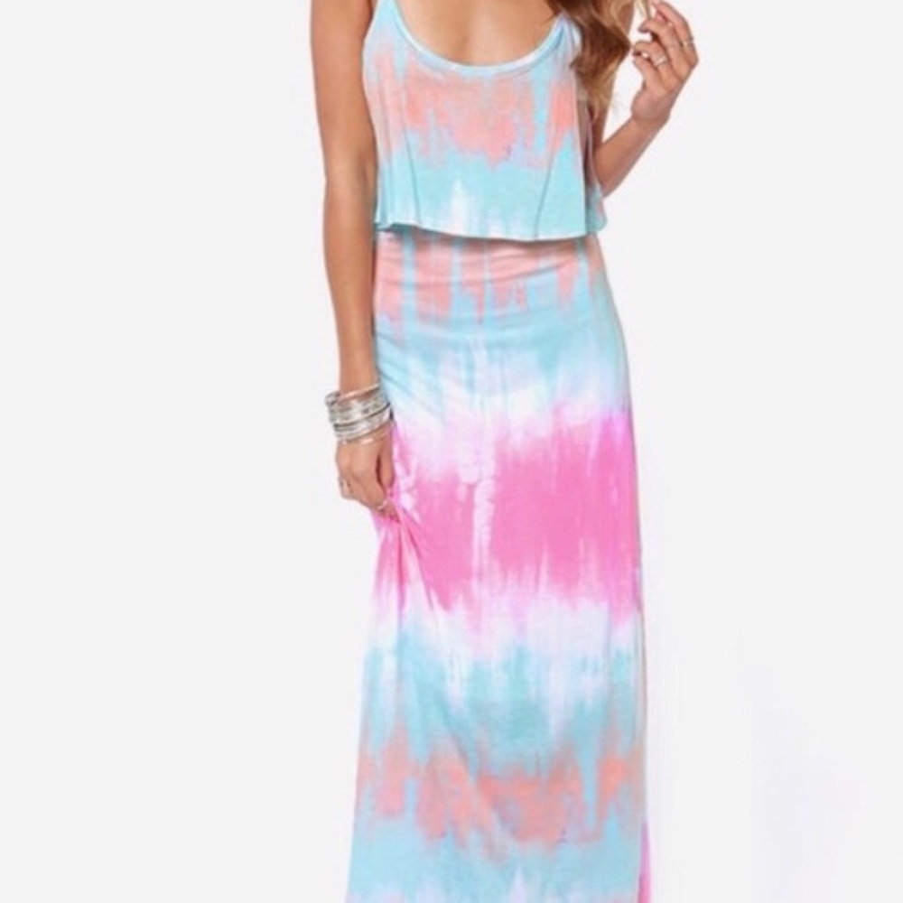 Lulu's Tie Dye Maxi Dress