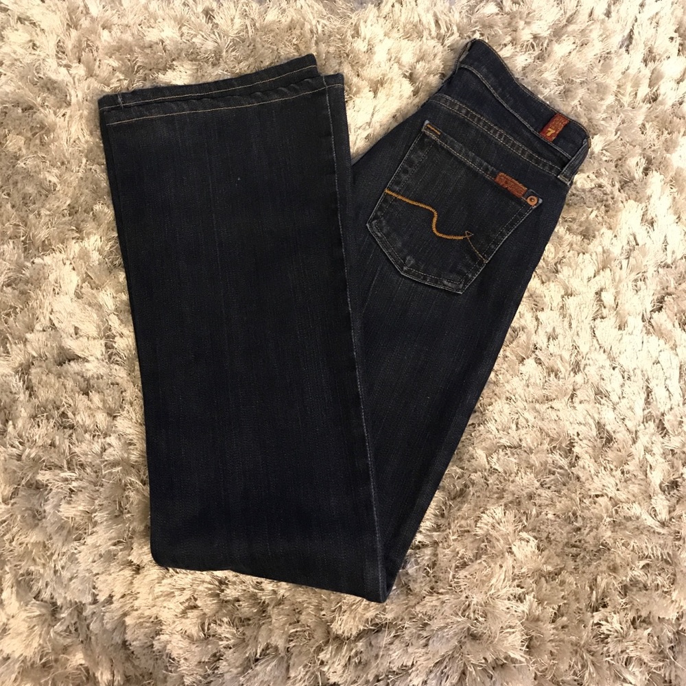 7 For All Mankind boot cut jeans.