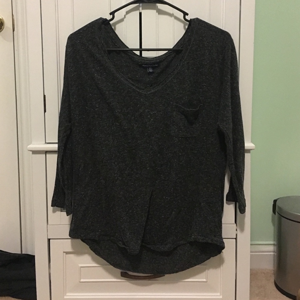 grey flowy top