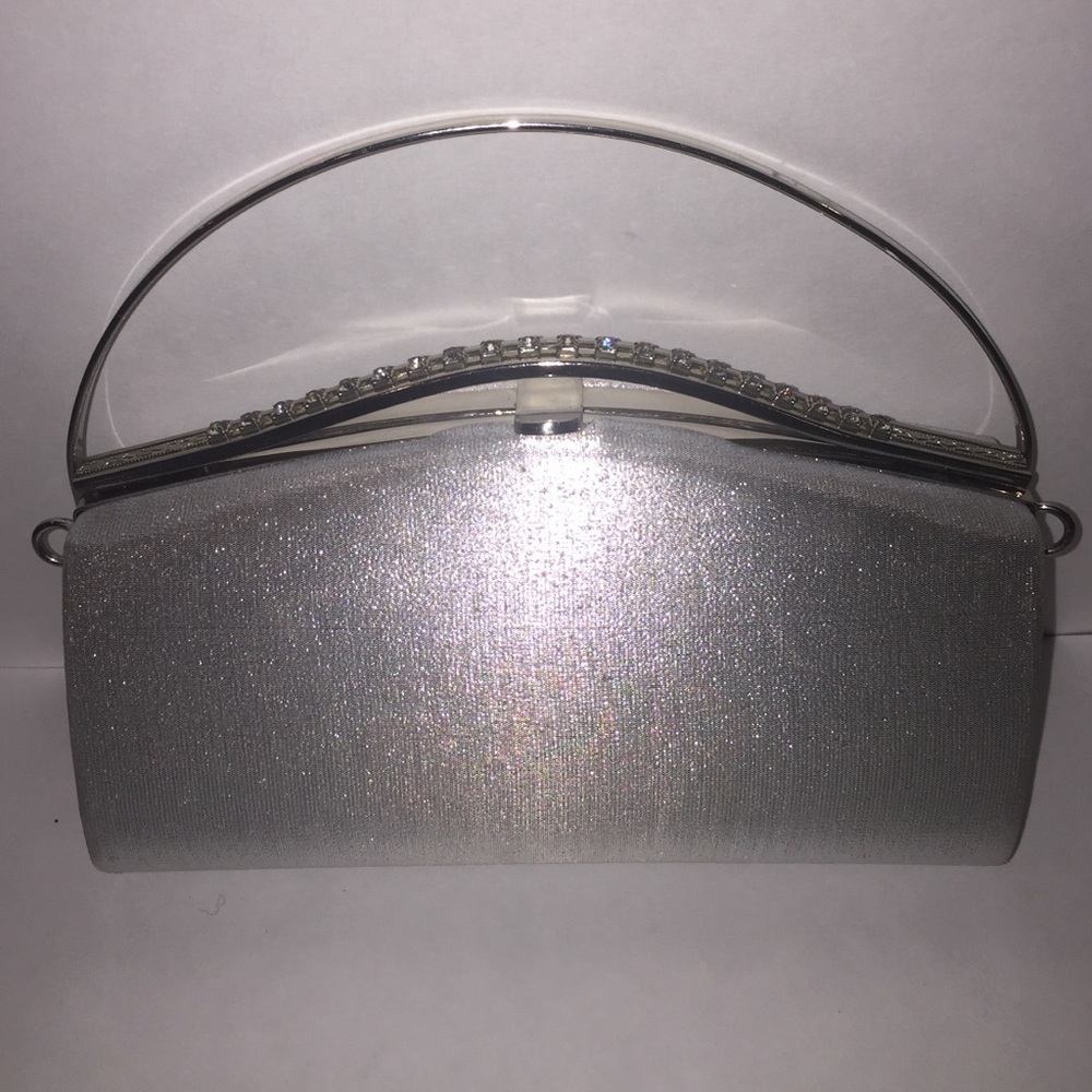 Vintage Silver Clutch with Strap