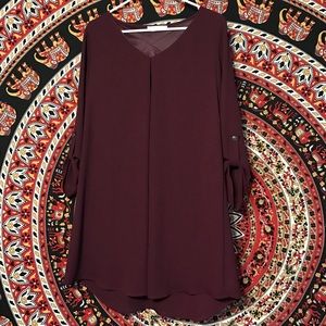 Maroon shift dress