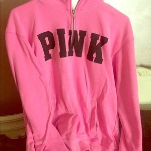PINK (VS) pink quarter zip sweatshirt