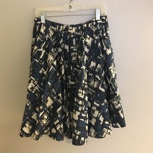 Anthropologie Skirt blue black and white