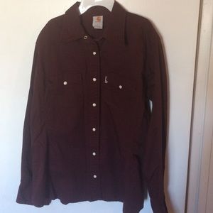 Carhartt Women's Work Wash Twill Snap shirt large