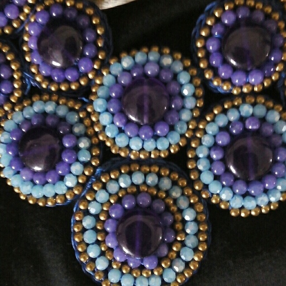 Royal blue collar necklace - Picture 2 of 4