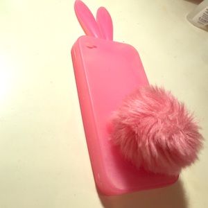 Pink Bunny iPhone 4s Case (fuzzy tail included)