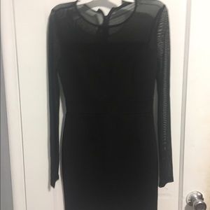 Mesh bodycon long sleeve dress