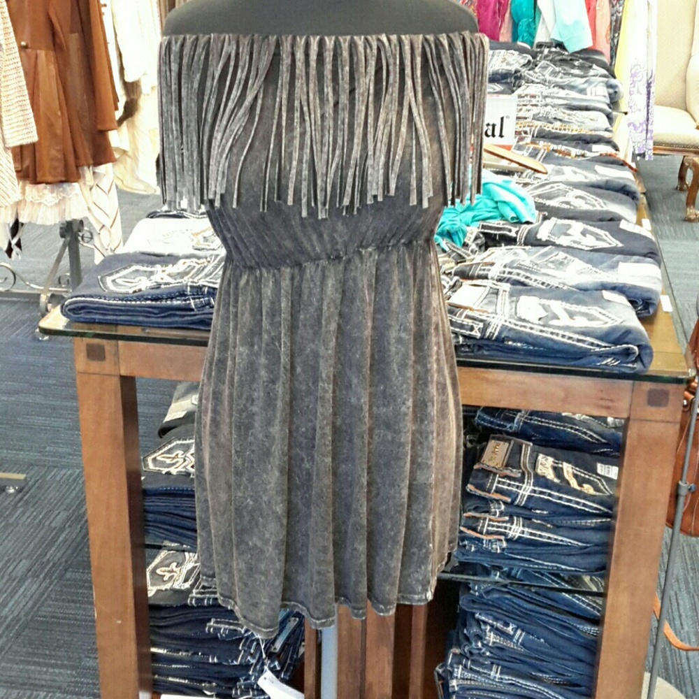 T*PARTY  Mini Black Blouse with Tassels