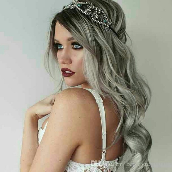 Silver Full Head White Beauty Clip In Extension