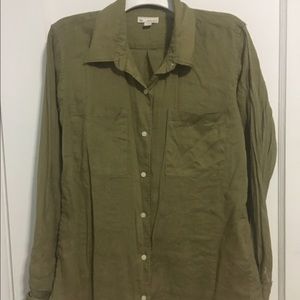 Olive green button up shirt