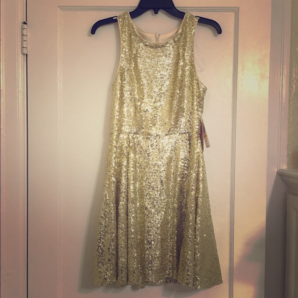 Gold sequin dress