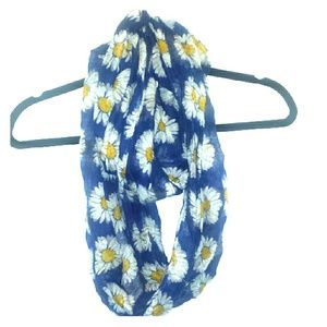 Blue Daisy patterned infinity scarf