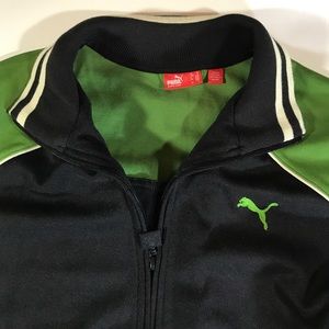Puma Jackets & Coats - Puma Black Green Ivory Zip Up Track Jacket M Puma Jackets & Coats - Puma Black Green Ivory Zip Up Track Jacket M