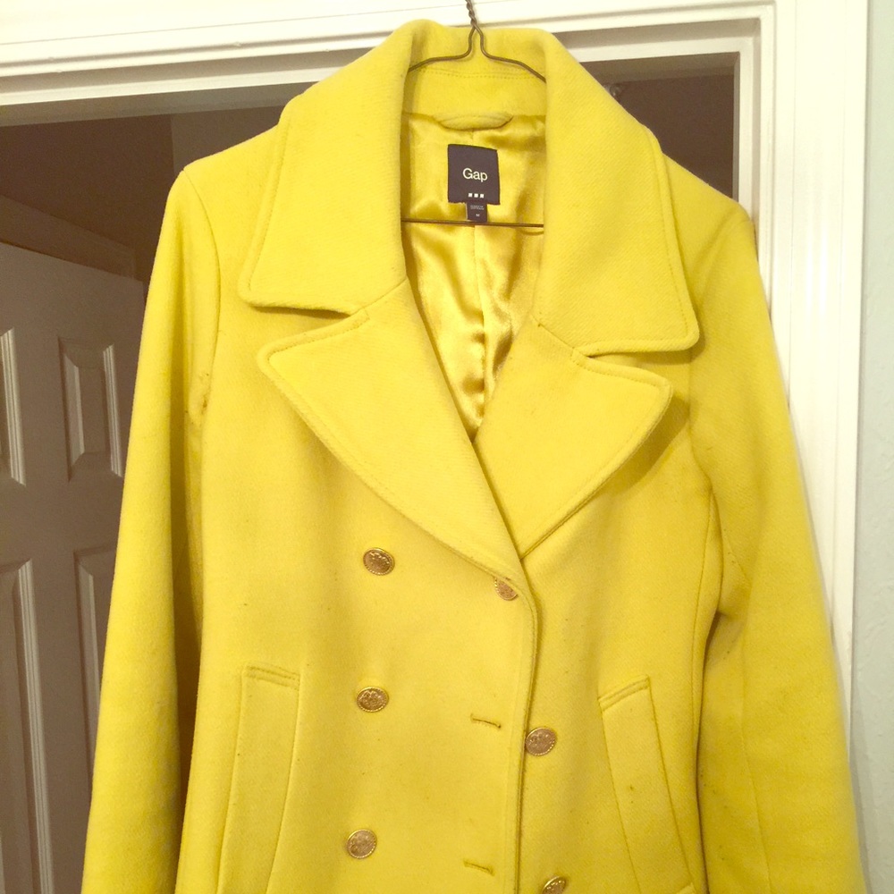**FLASH SALE**Gap neon yellow pea coat