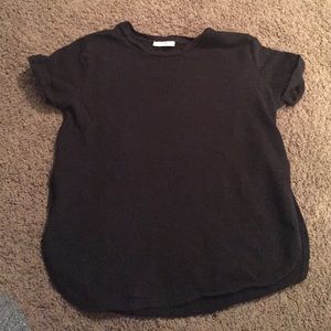 Black Short Sleeve Sweater Top