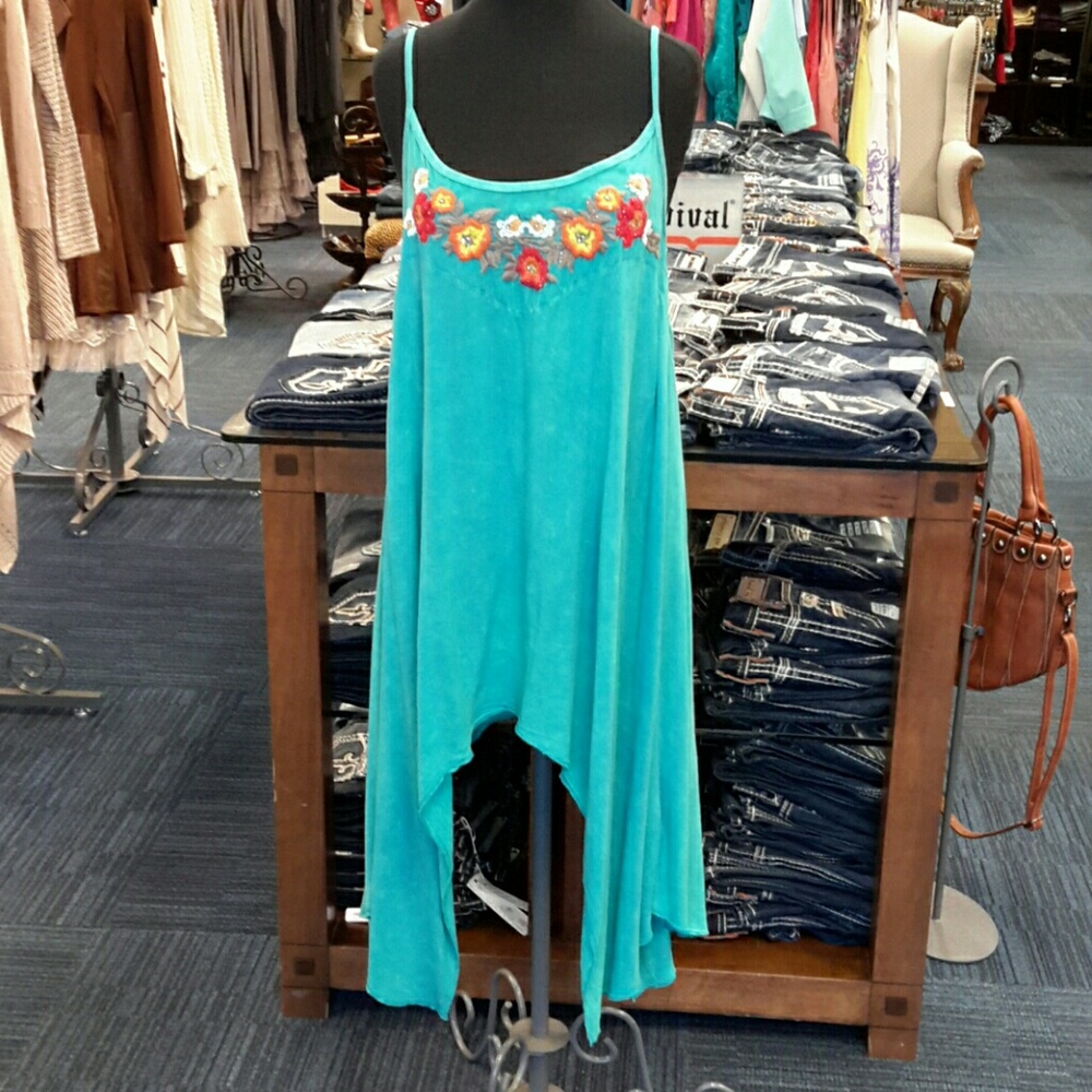 T*PARTY  Mini Turquoise Dress with Floral