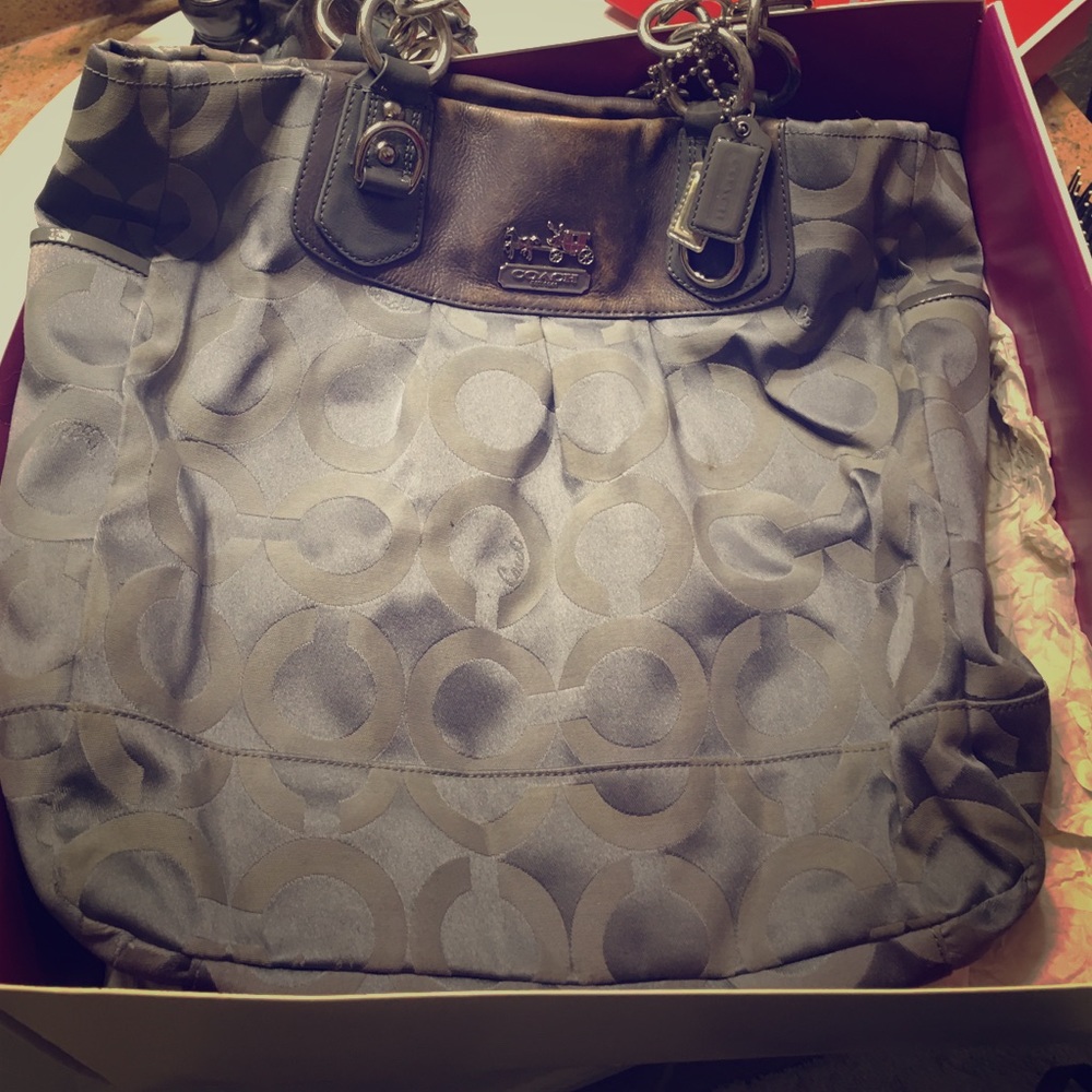 Grey coach purse