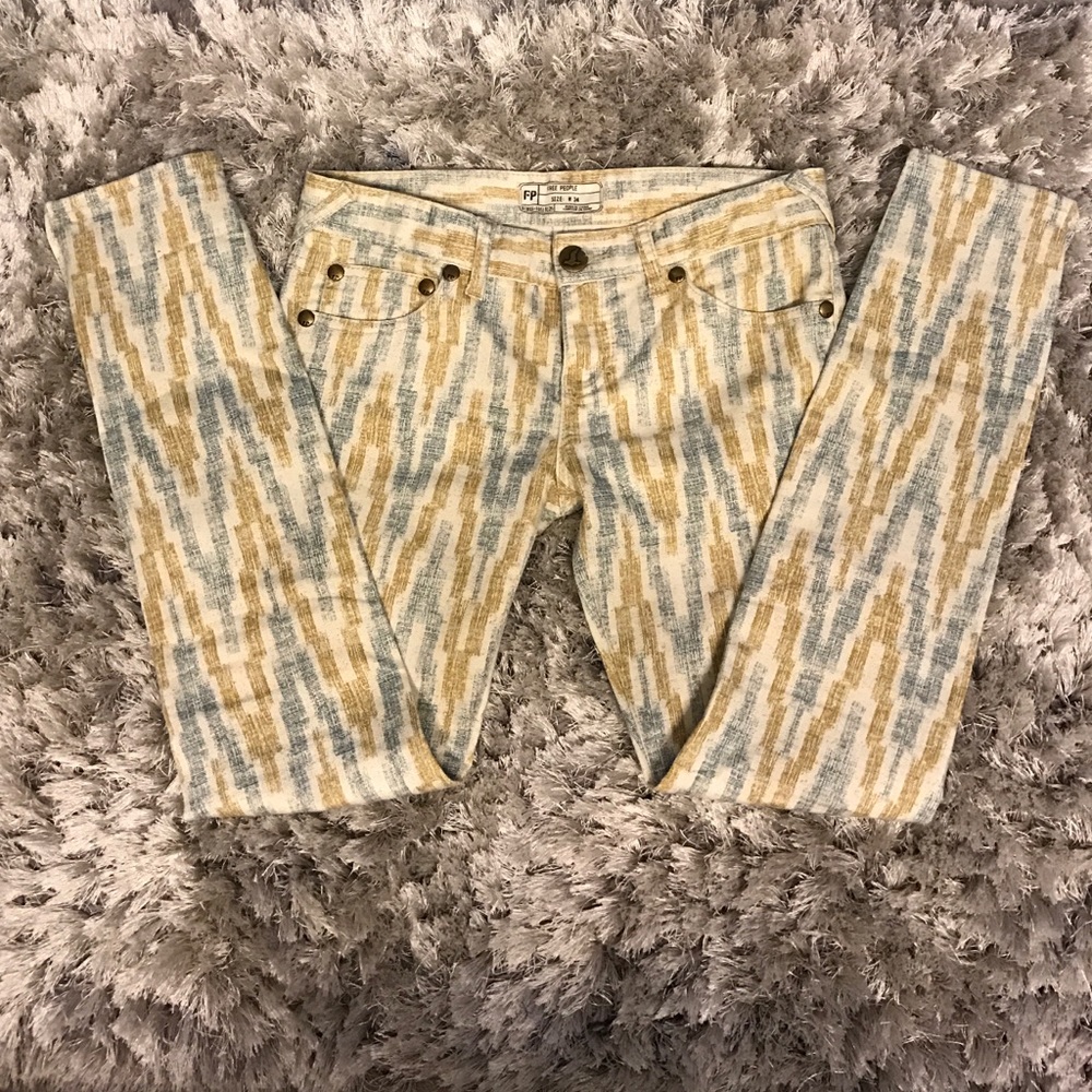 Free People pants with Aztec Design