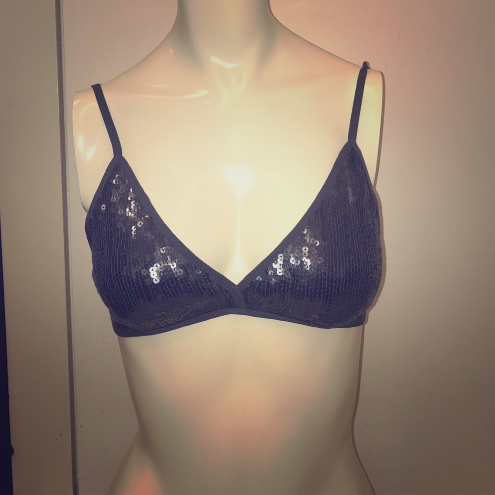Chan Luu Sequin Bra-Matte Blue