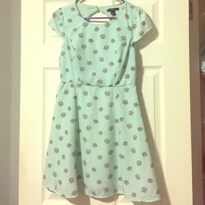 F21 light blue w/ sunflowers
