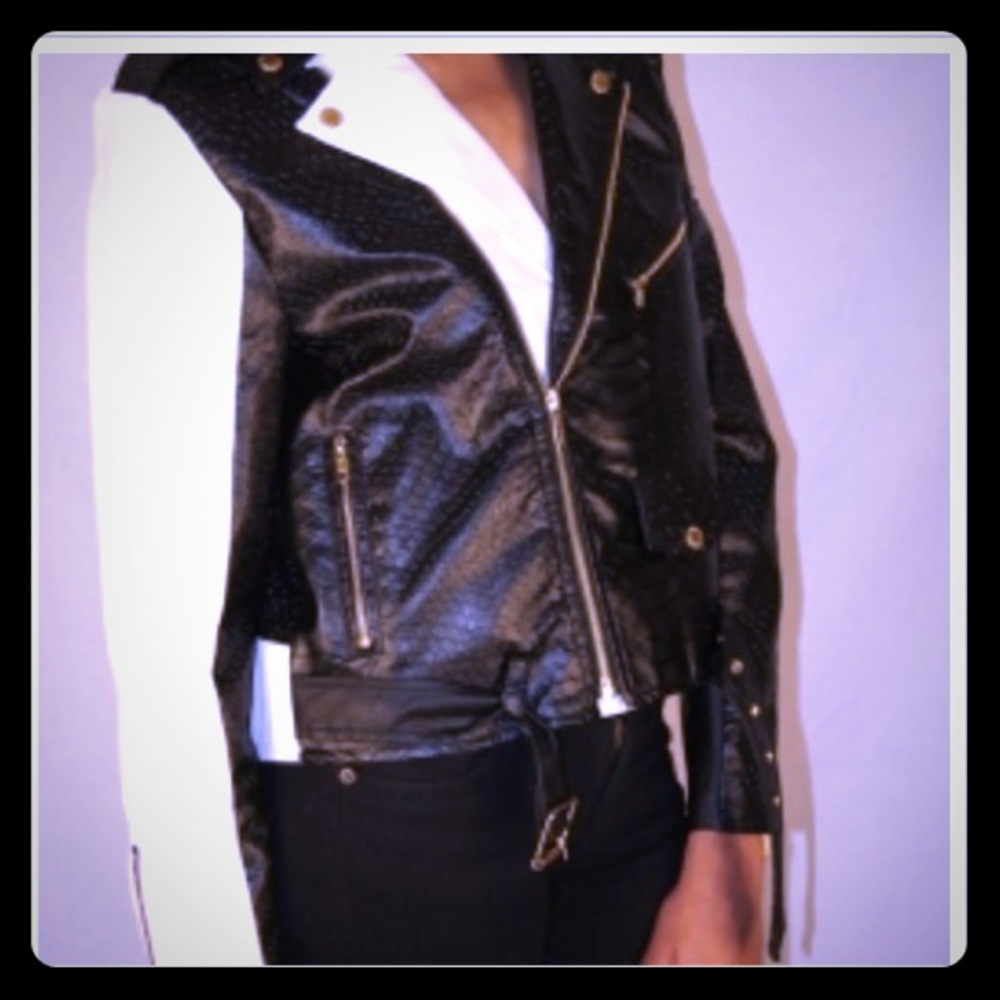 Leather fashion biker jacket