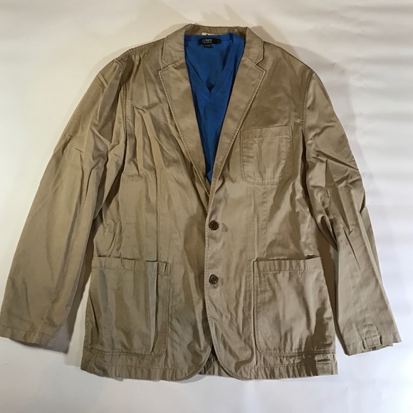 J. Crew Jackets & Coats - J.Crew Khaki 100% Cotton Mena Blazer Jacket Large J. Crew Jackets & Coats - J.Crew Khaki 100% Cotton Mena Blazer Jacket Large