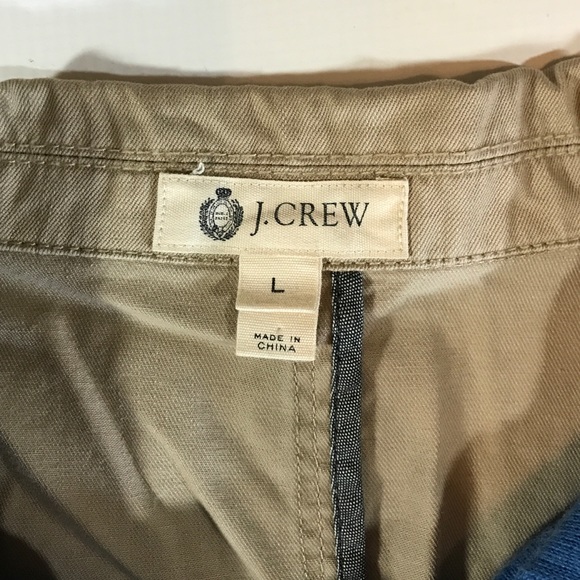 J. Crew Jackets & Coats - J.Crew Khaki 100% Cotton Mena Blazer Jacket Large J. Crew Jackets & Coats - J.Crew Khaki 100% Cotton Mena Blazer Jacket Large