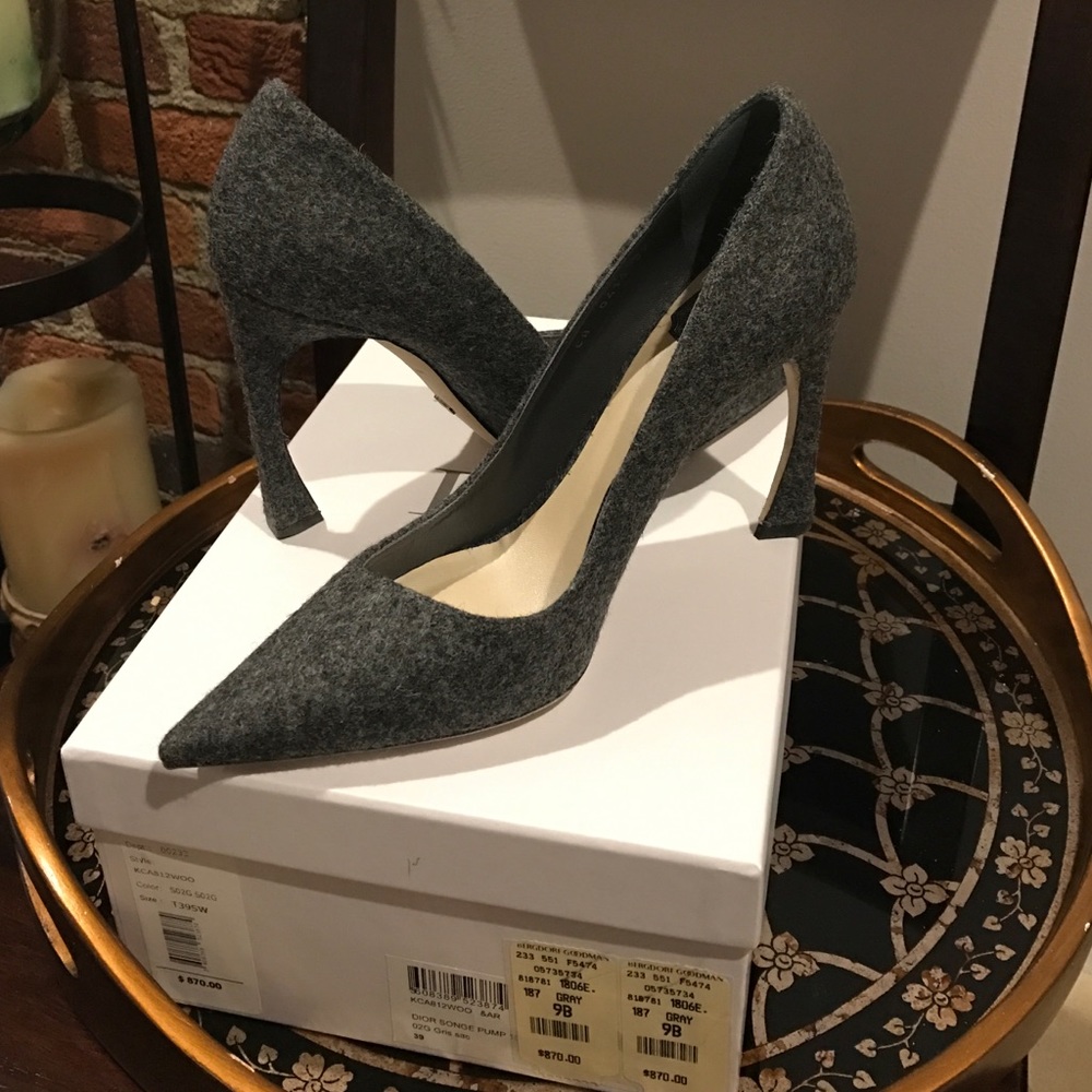 Dior grey flannel 'songe' pump