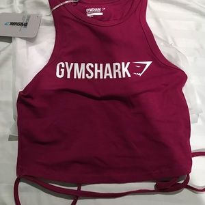 Gymshark ribbon crop top plum purple small