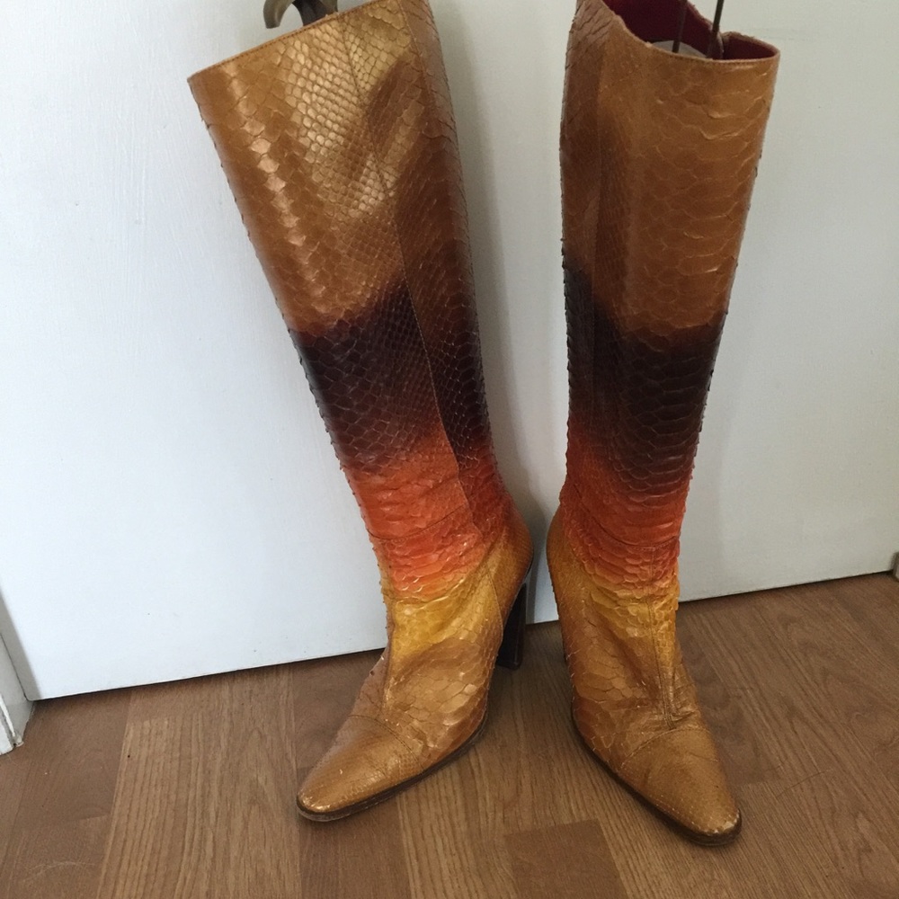 Fendi snake skin boots