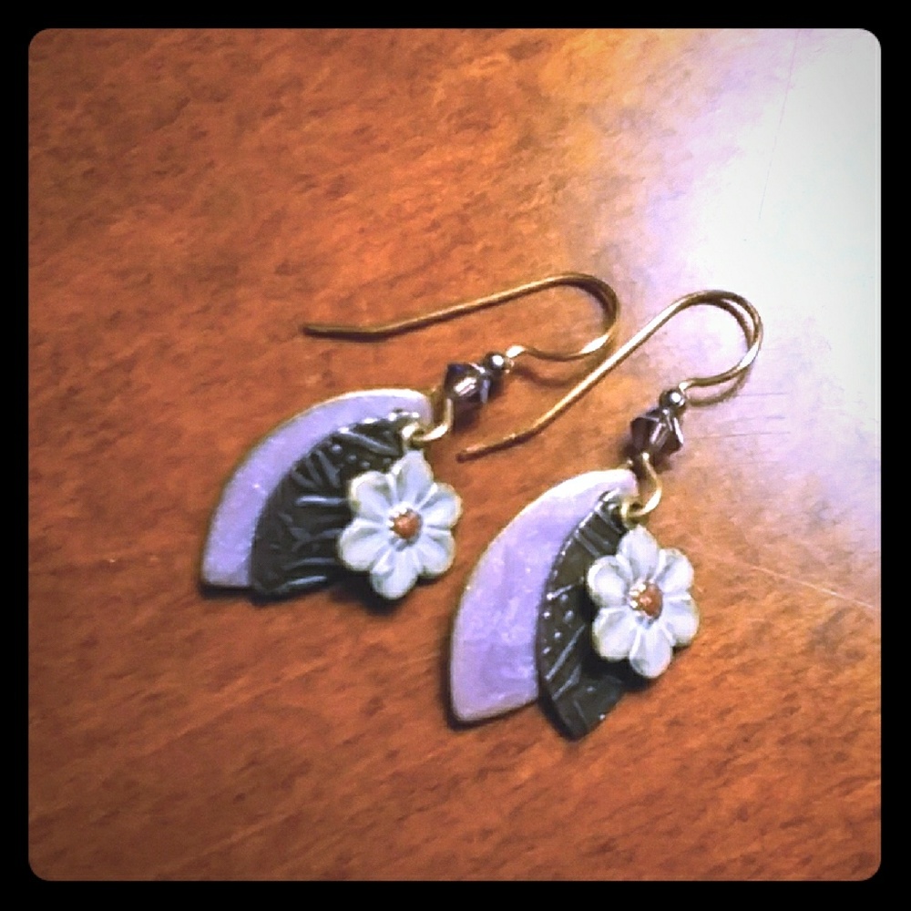 SOLD Artisan Flower Earrings