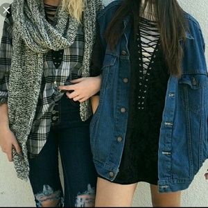 Lf Emma and Sam Black Lace up Tee