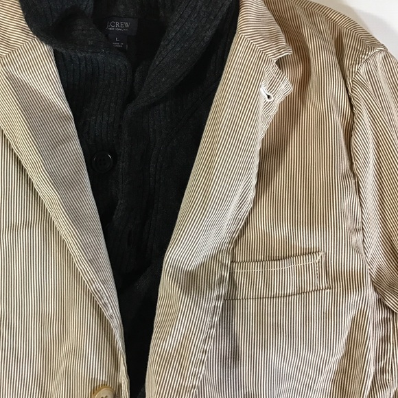 J. Crew Suits & Blazers - J.Crew Khaki White Striped Blazer Suit Jacket M J. Crew Suits & Blazers - J.Crew Khaki White Striped Blazer Suit Jacket M