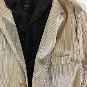 J. Crew Suits & Blazers - J.Crew Khaki White Striped Blazer Suit Jacket M J. Crew Suits & Blazers - J.Crew Khaki White Striped Blazer Suit Jacket M